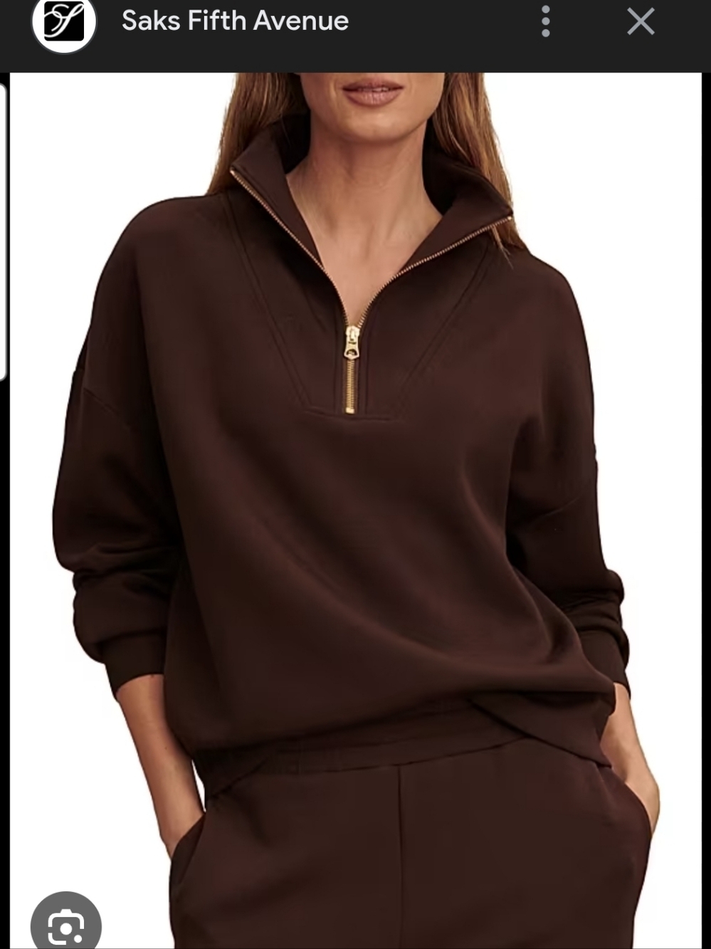 Varley Quarter-Zip Pullover - Chocolate Brown (Flawed)